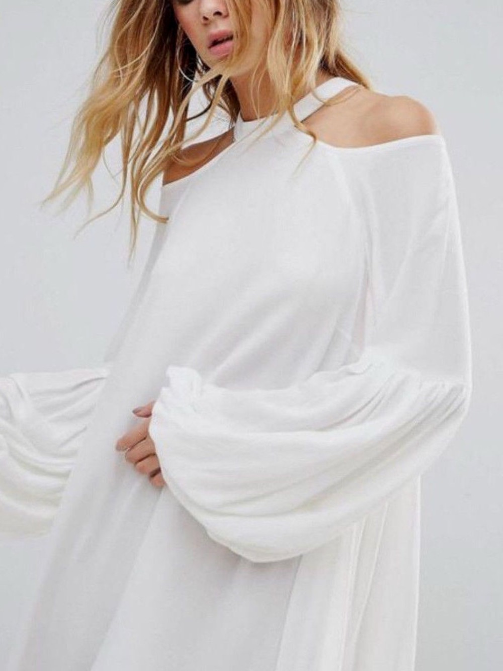 Free People Drift Away Tunic Cold Shoulder Top